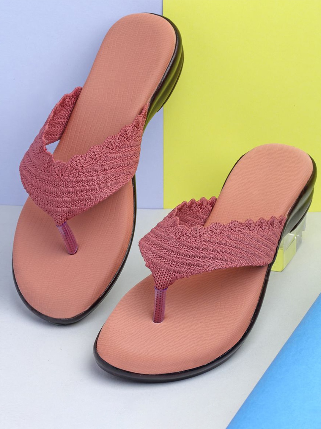 

AROOM Women Textured One Toe Flats, Pink
