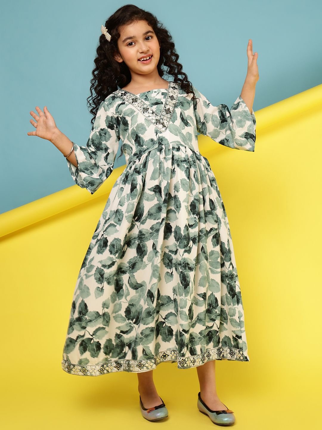 

BAESD Floral Print Maxi Dress, Green