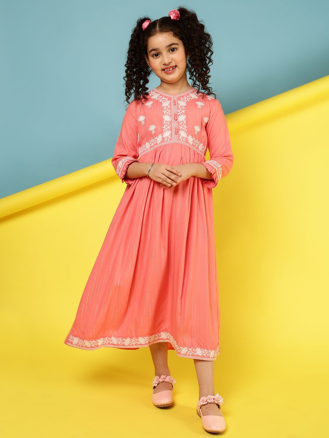 

BAESD Tie-Up Neck Maxi Dress, Peach