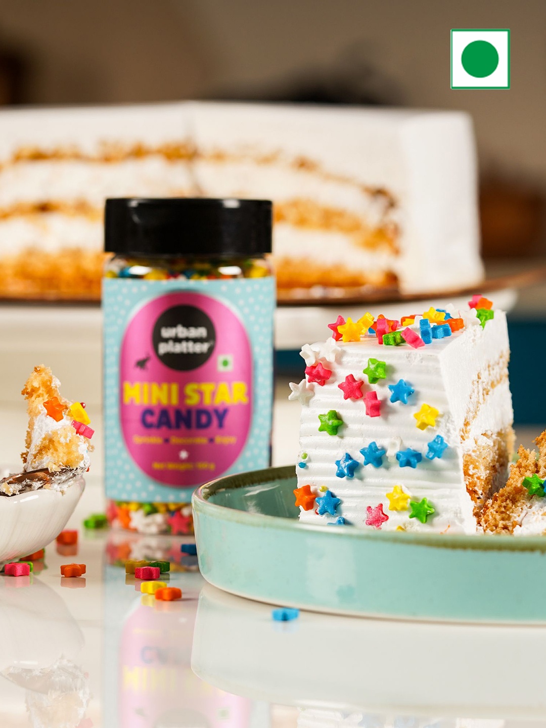 

URBAN PLATTER Rainbow Mini Star Sprinkles-150g, Assorted