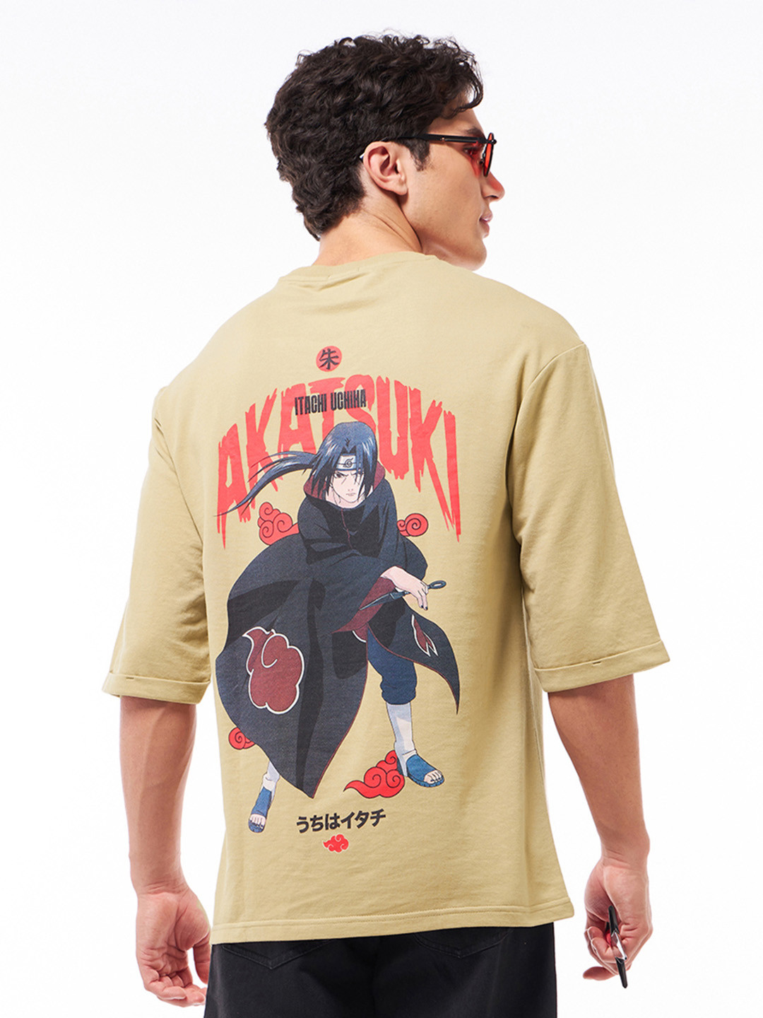 

Bewakoof Heavy Duty 1.0 Men Brown Rogue Ninja Graphic Printed Super Loose Fit T-shirt