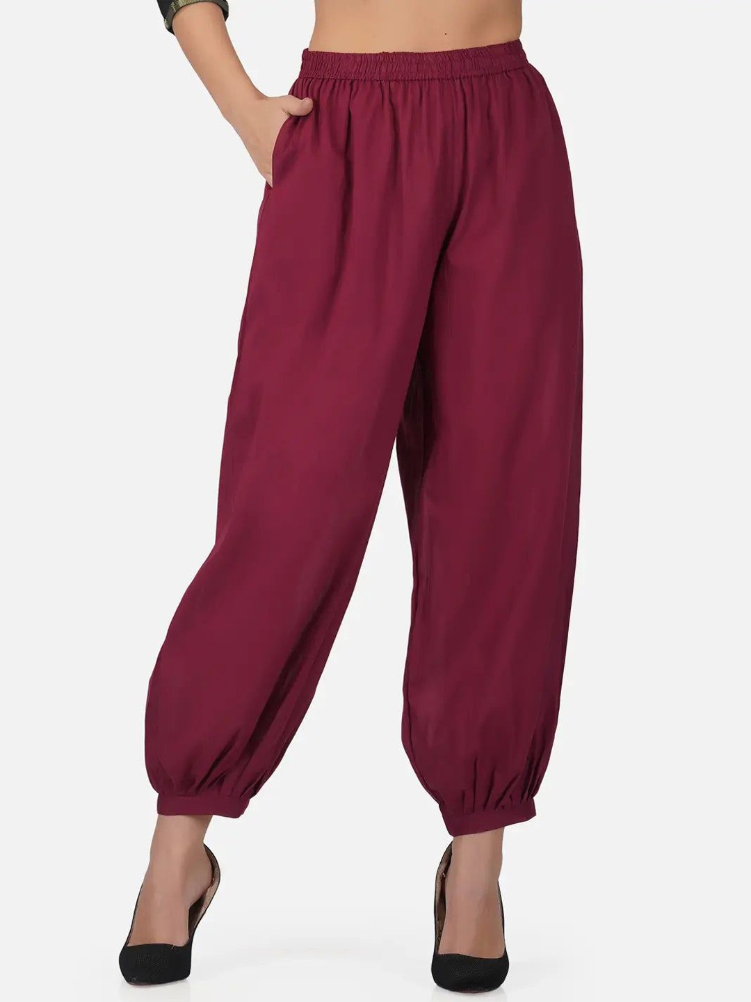 

KALINI Women Loose Fit Viscose Rayon Salwar, Maroon