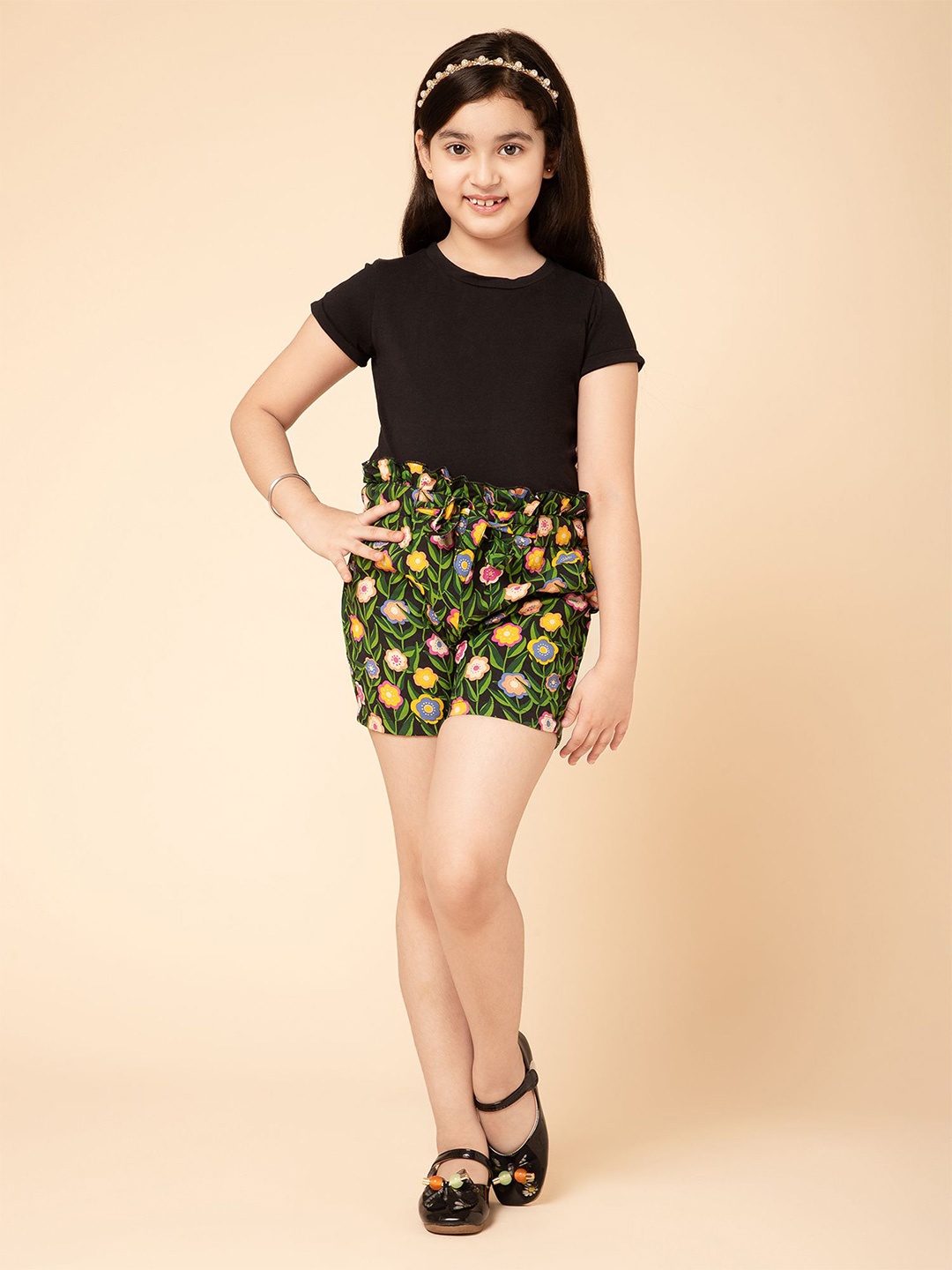 

PICCOLO Girls T-shirt with Shorts, Black