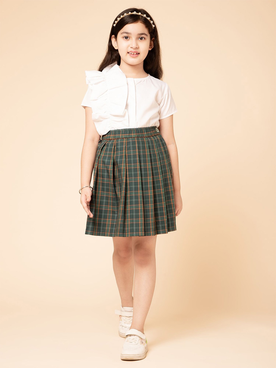 

PICCOLO Girls Top with Skirt, Green