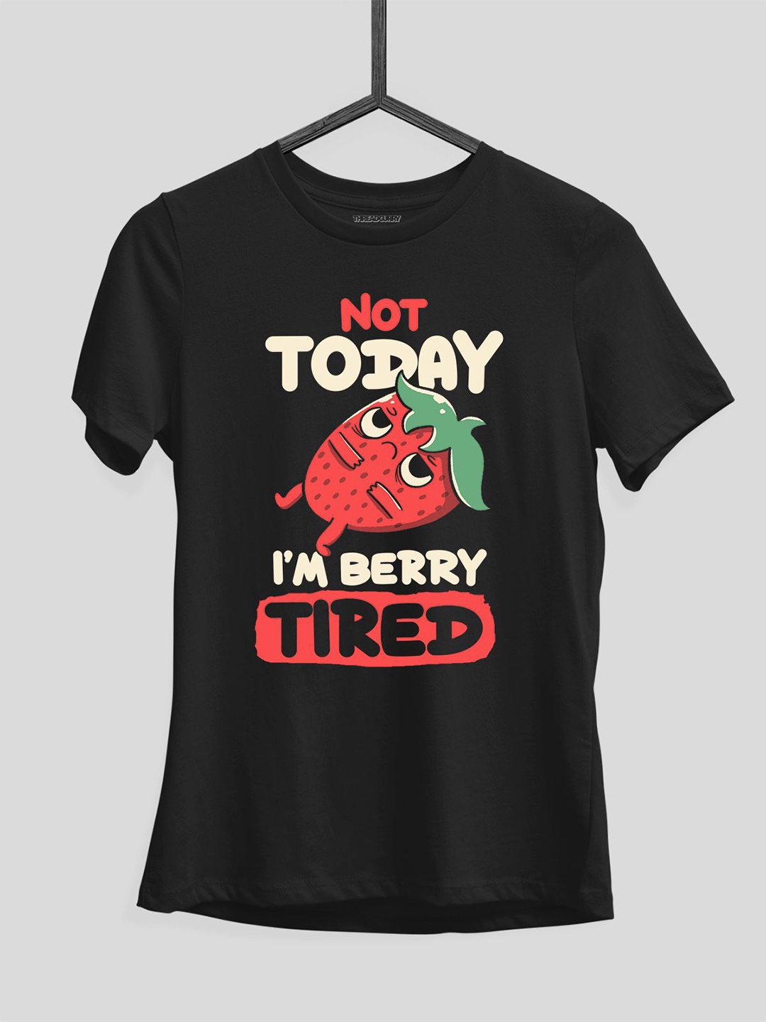 

THREADCURRY Girls Typography Printed Applique T-shirt, Black