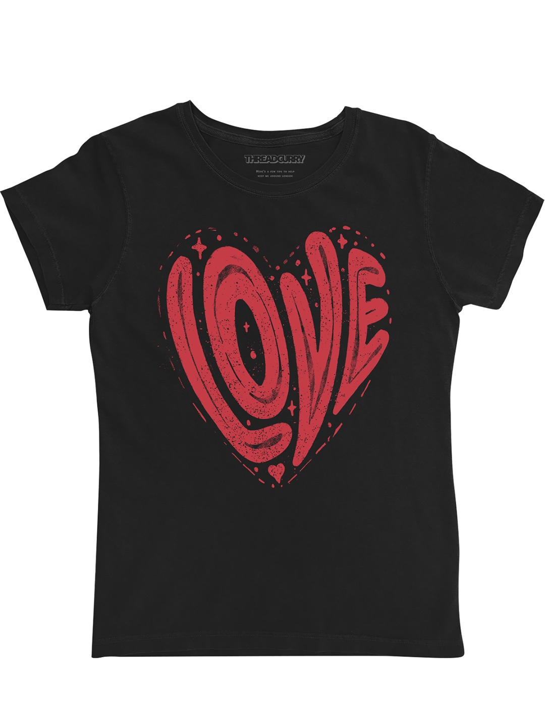 

THREADCURRY Girls Printed T-shirt, Black