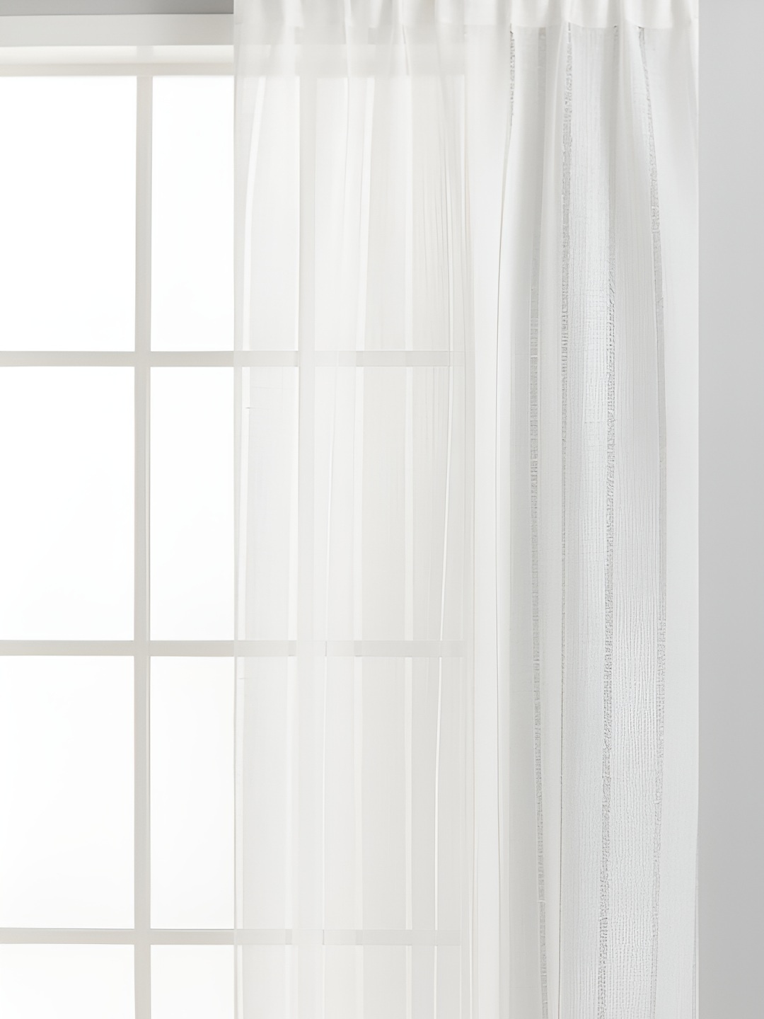 

H&M 2Pcs White Linen Curtains