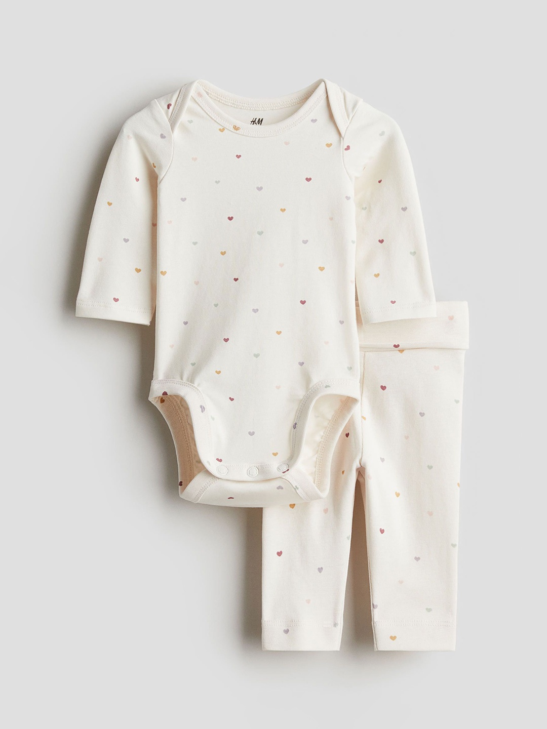 

H&M Boys 2-piece Cotton Jersey Set, White