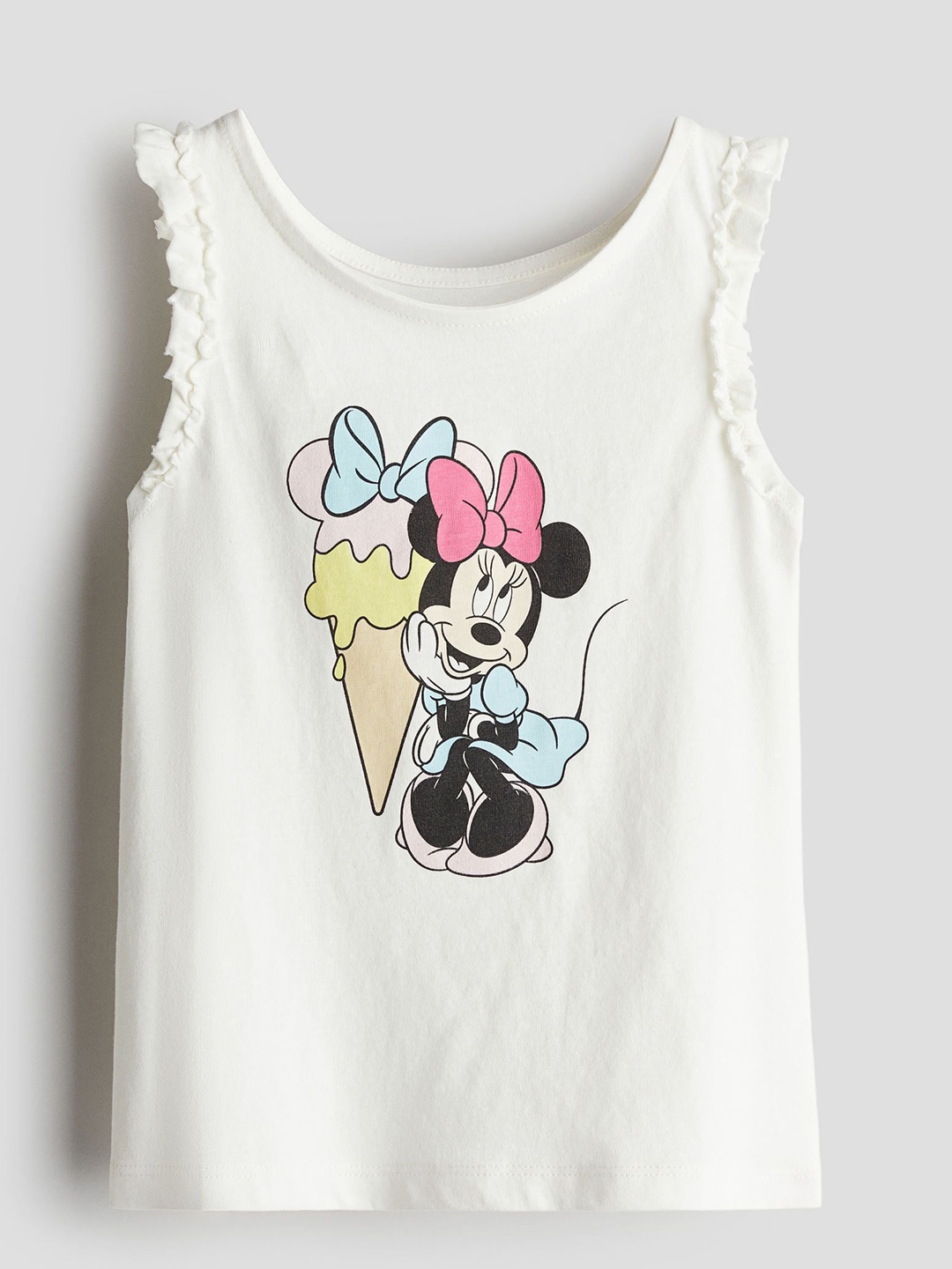 

H&M Girls Frill-Trimmed Vest Top, White