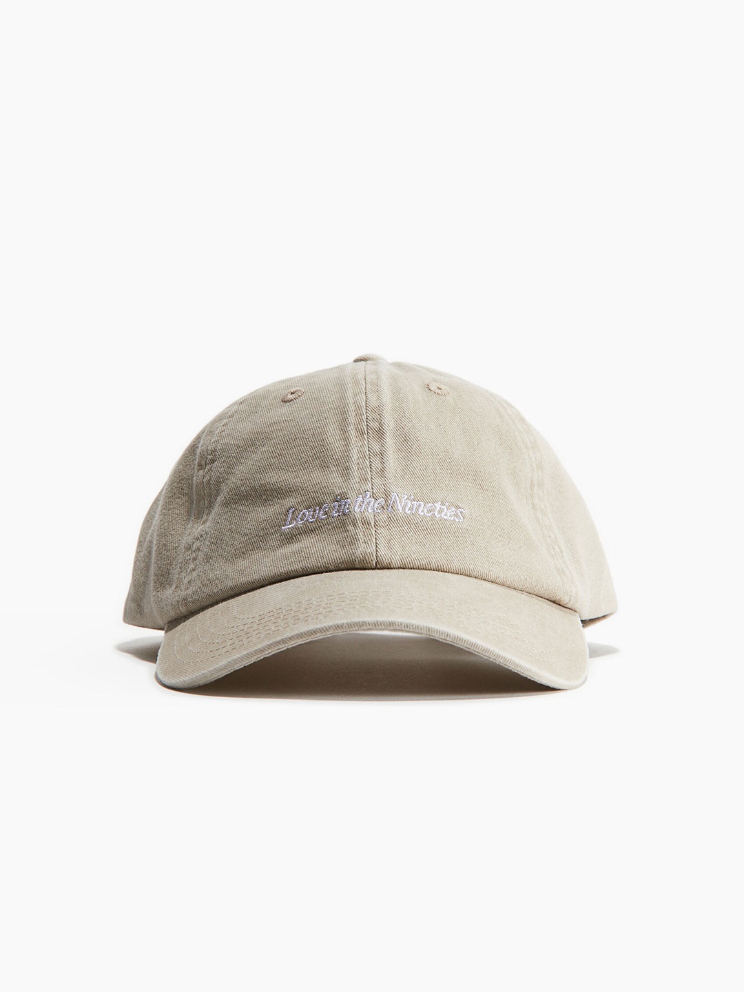 

H&M Embroidered-Motif Cotton Cap, Beige
