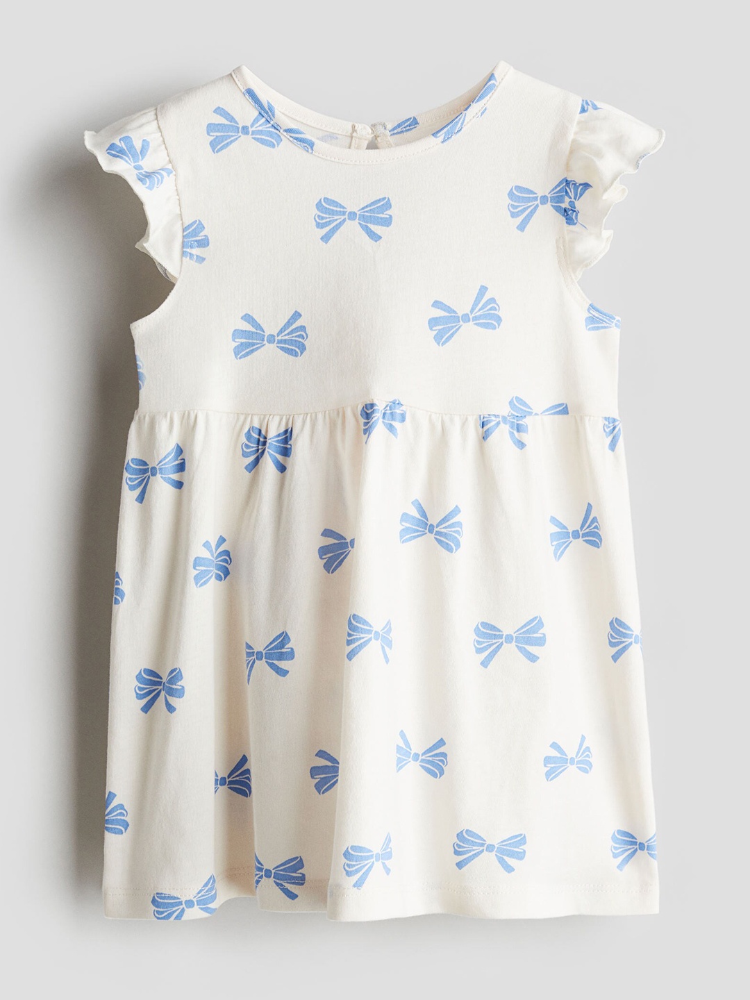 

H&M Infant Girls Flounce-Trimmed Jersey Dress, White