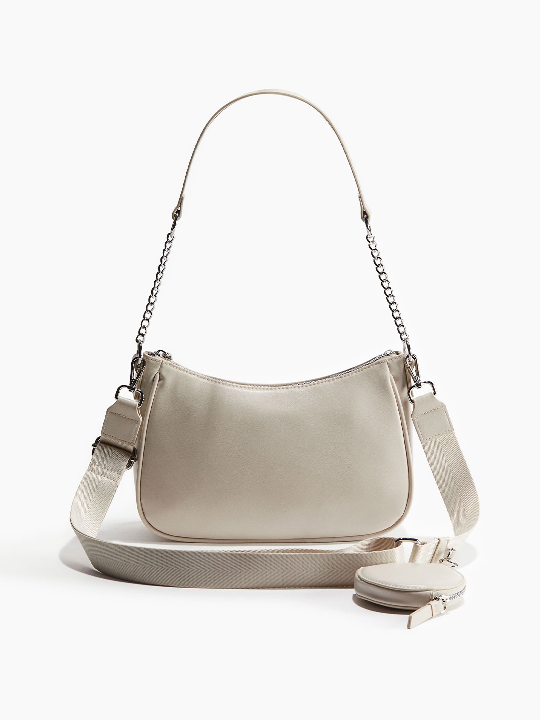 

H&M Shoulder Bag & Pouch, Beige