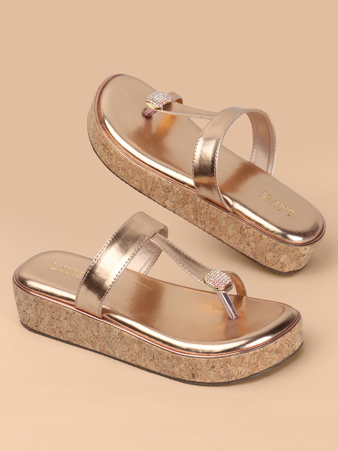 

Anouk Ethnic Kitten Sandals, Rose gold