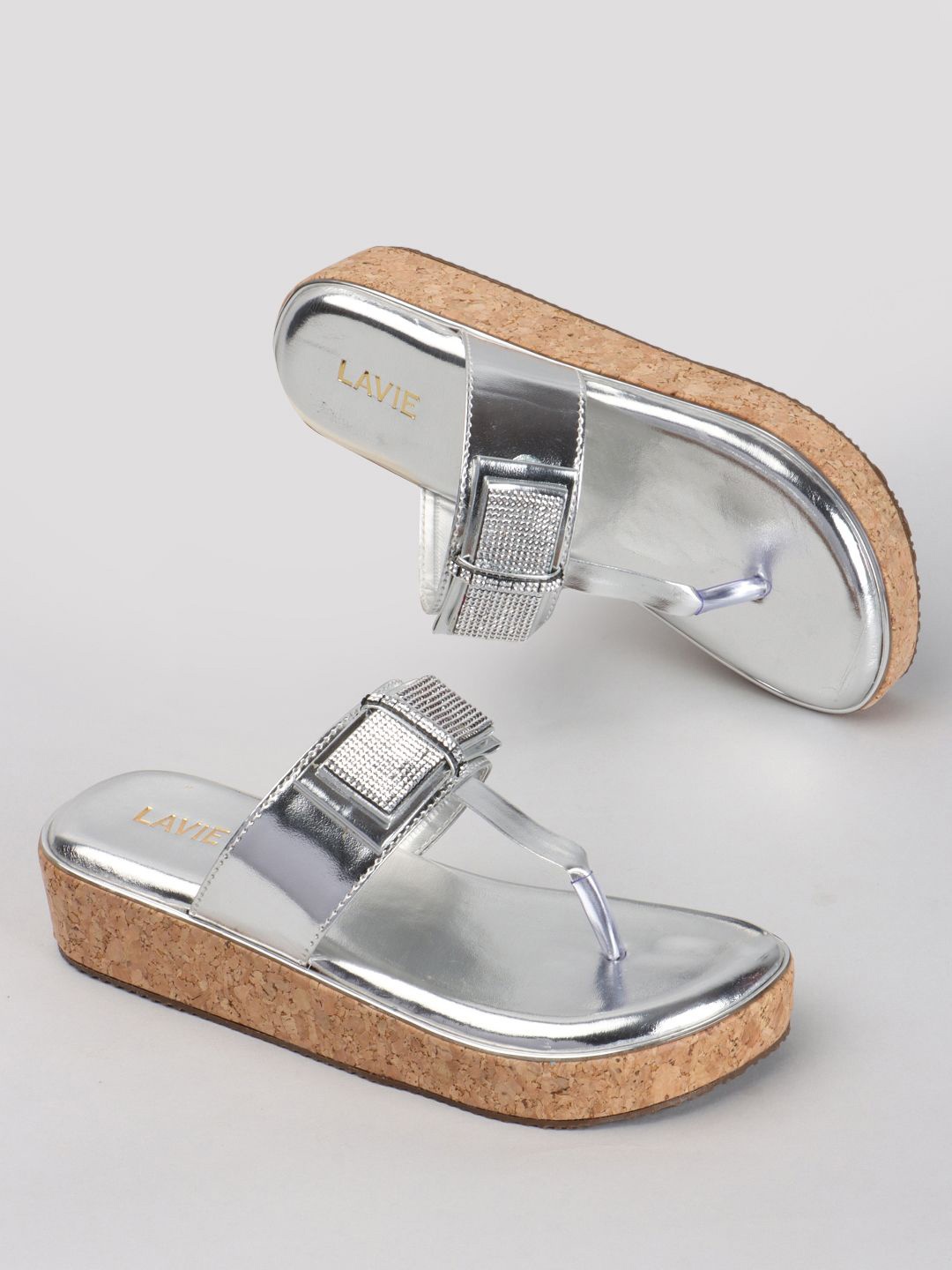 

Anouk Ethnic Block Mules, Silver