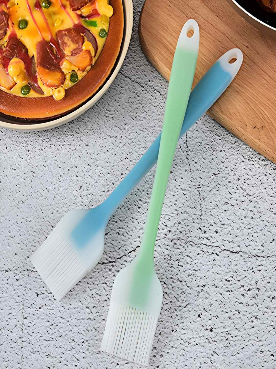 

P-Plus International Green & Blue 2 Pieces Textured Silicon Spatula