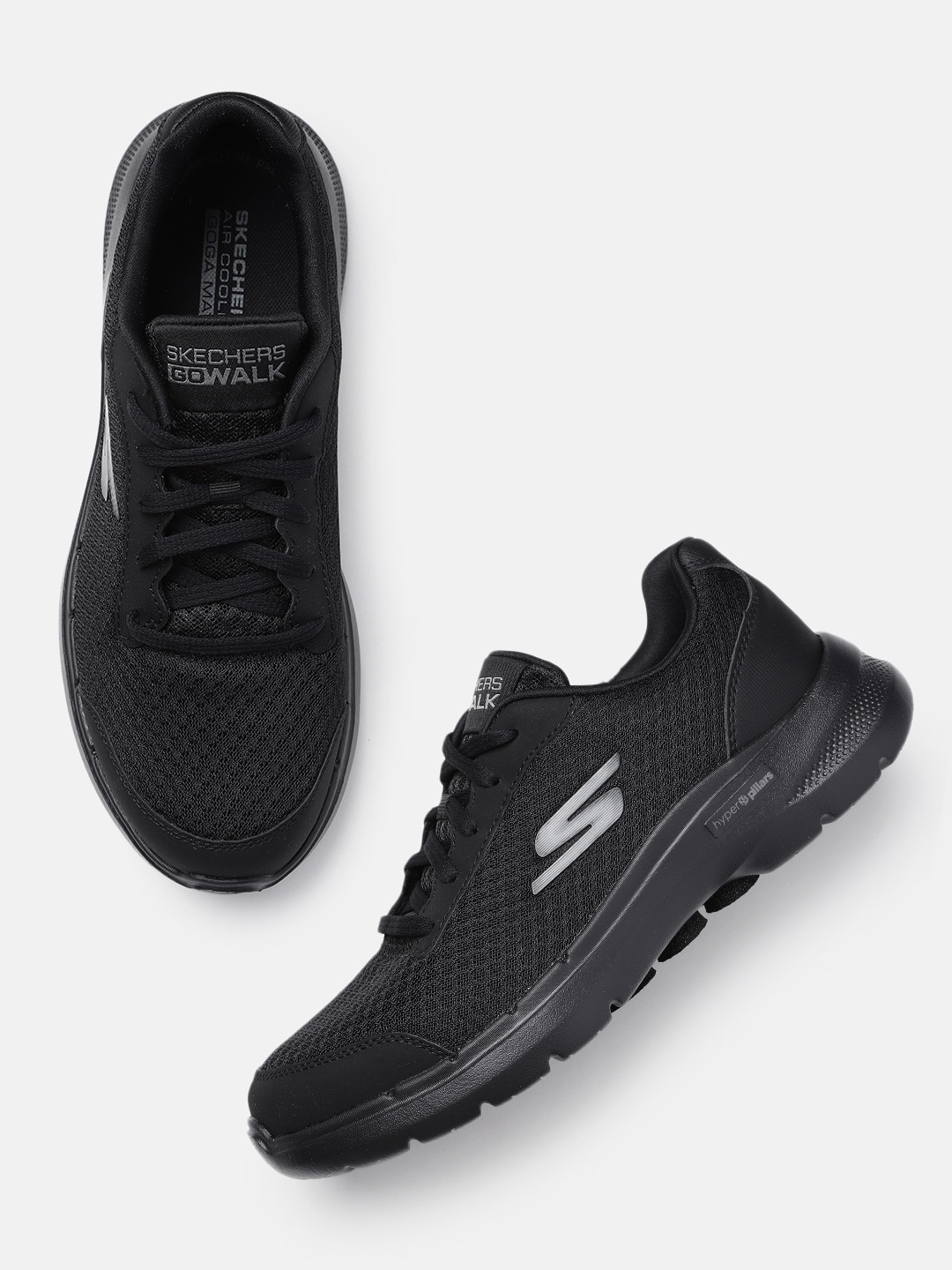 

Skechers Men GO WALK 6 - ROCA Mesh Walking Shoes, Black