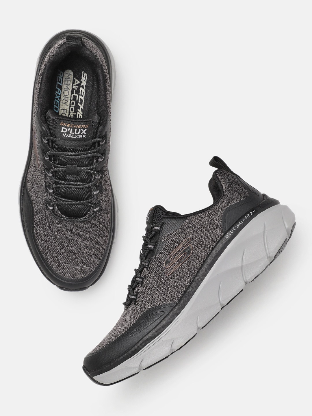 

Skechers Men D'lux Walker 2.0 - Steadway Walking Shoes, Charcoal