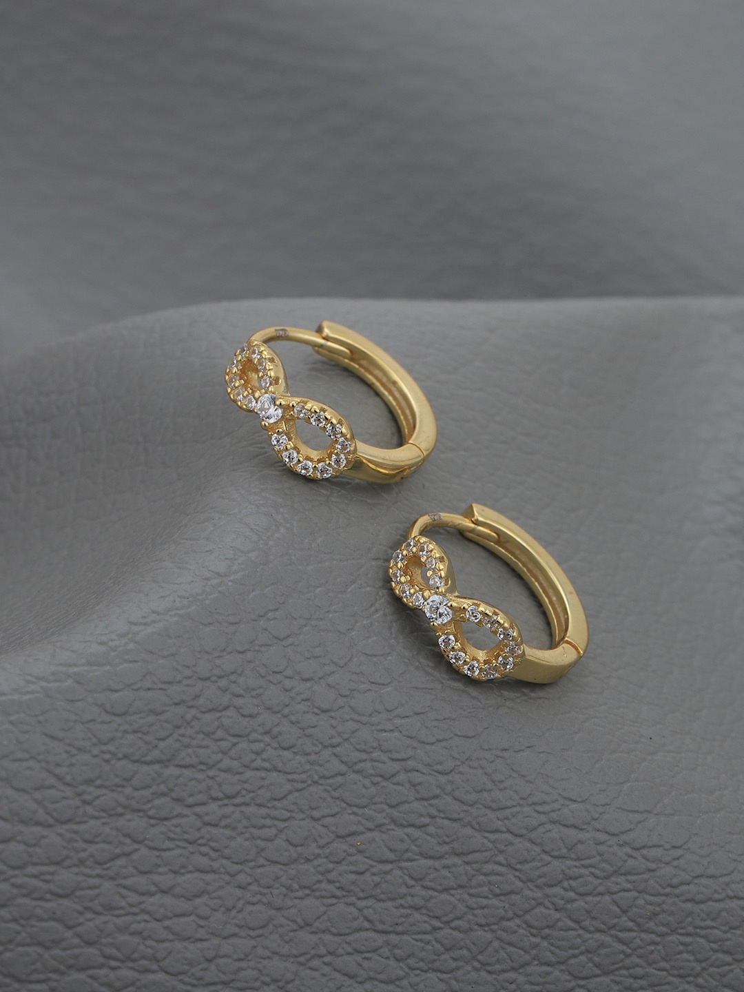 

Carlton London 925 Sterling Silver Gold-Plated Cubic Zirconia Circular Hoop Earrings