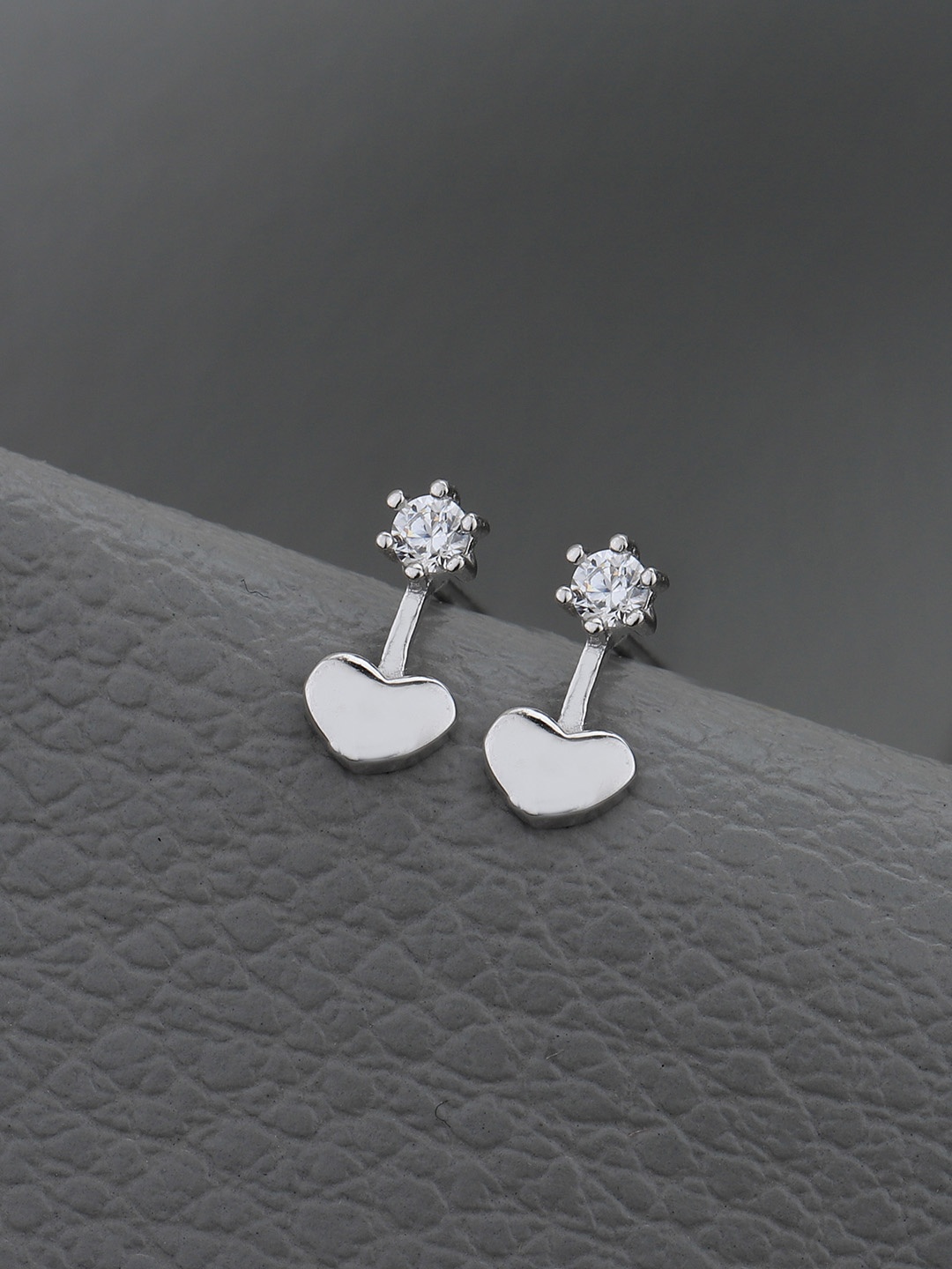 

Carlton London 925 Sterling Silver Rhodium-Plated Cubic Zirconia Stud Earrings