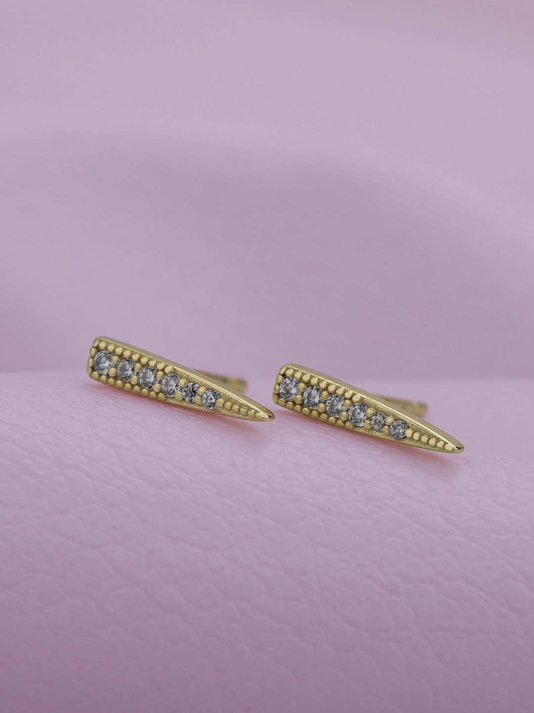 

Carlton London 925 Sterling Silver Gold-Plated Cubic Zirconia Contemporary Stud Earrings