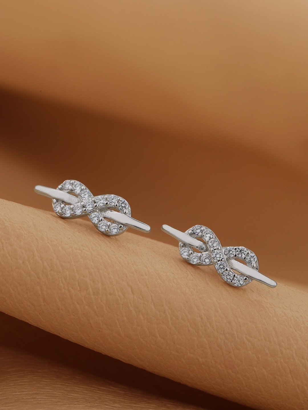 

Carlton London 925 Sterling Silver Rhodium-Plated Cubic Zirconia Stud Earrings