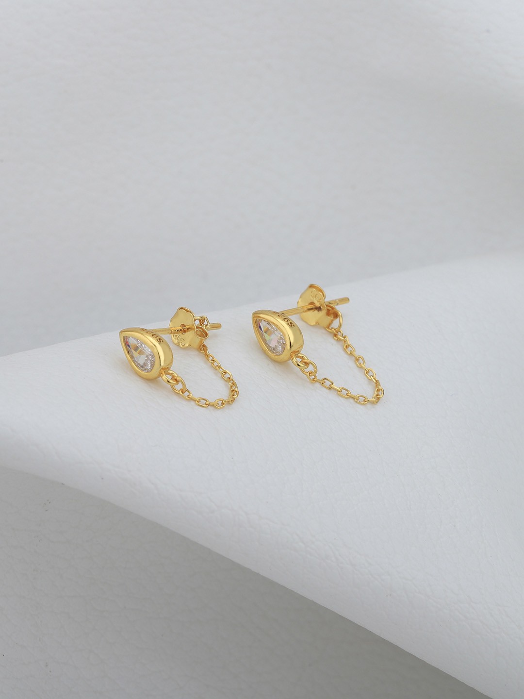 

Carlton London 925 Sterling Silver Gold-Plated Cubic Zirconia Drop Earrings