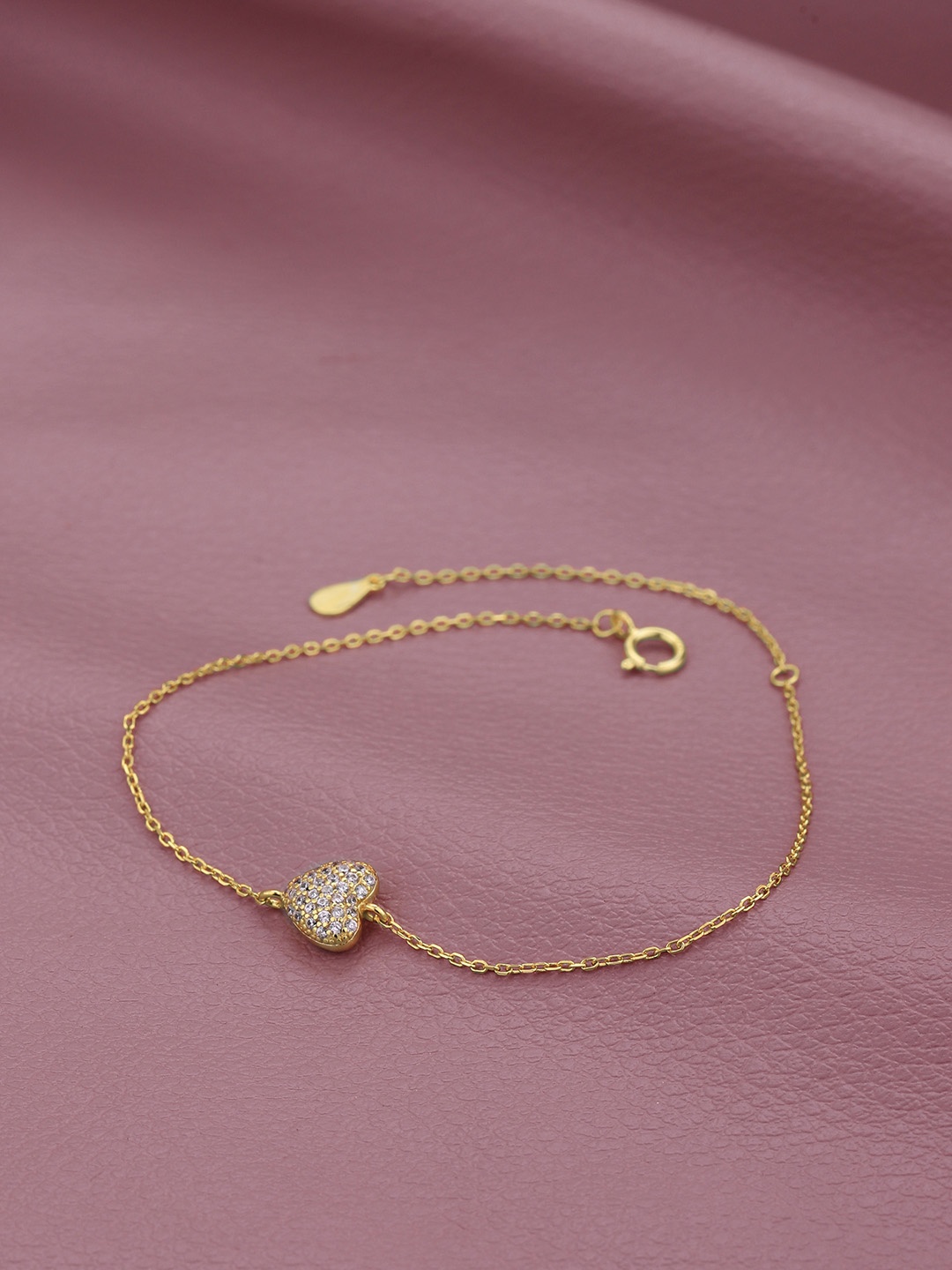 

Carlton London 925 Sterling Silver Gold Plated Cubic Zirconia Gold-Plated Link Bracelet