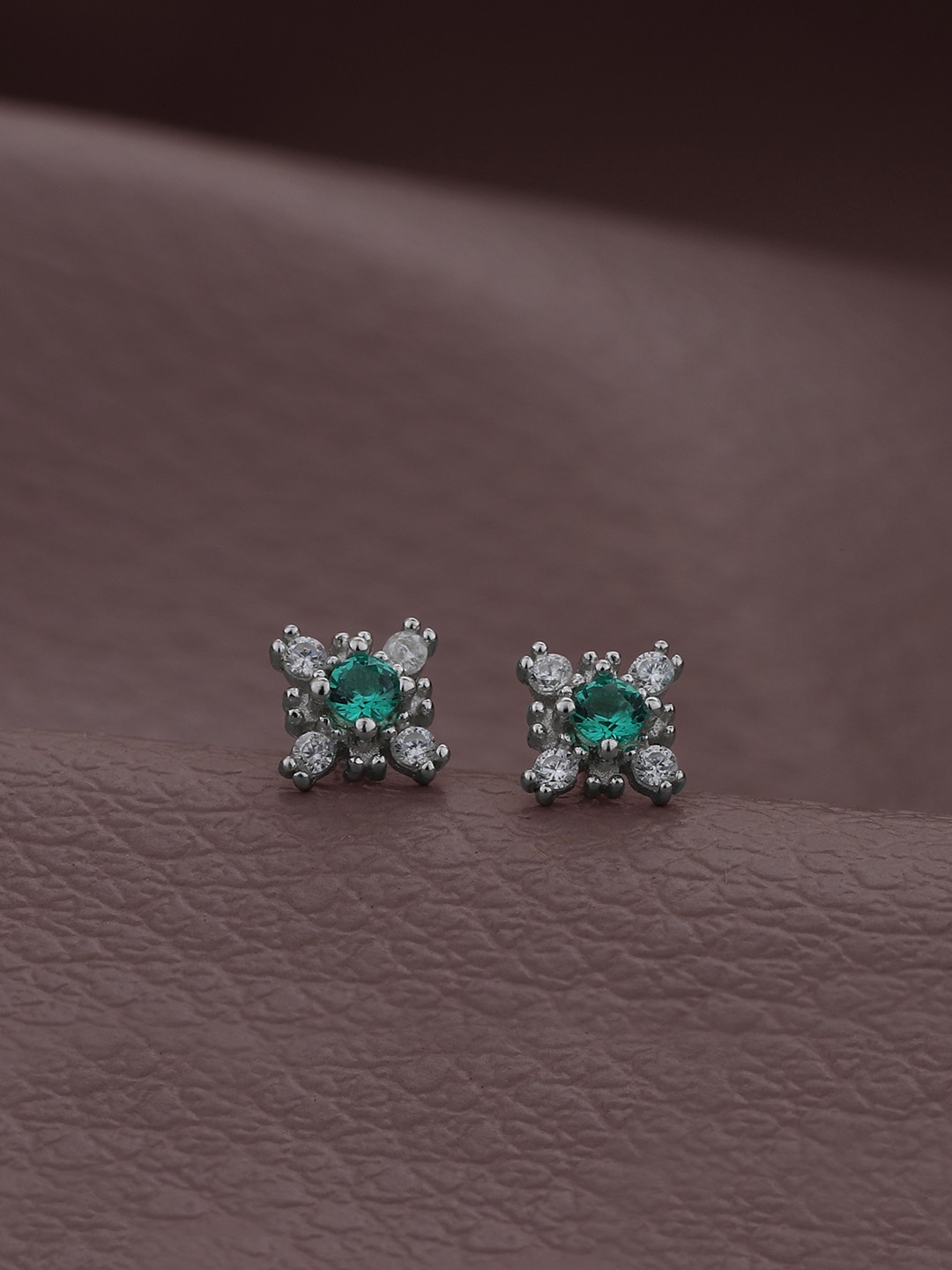 

Carlton London 925 Sterling Silver Rhodium-Plated Cubic Zirconia Stud Earrings