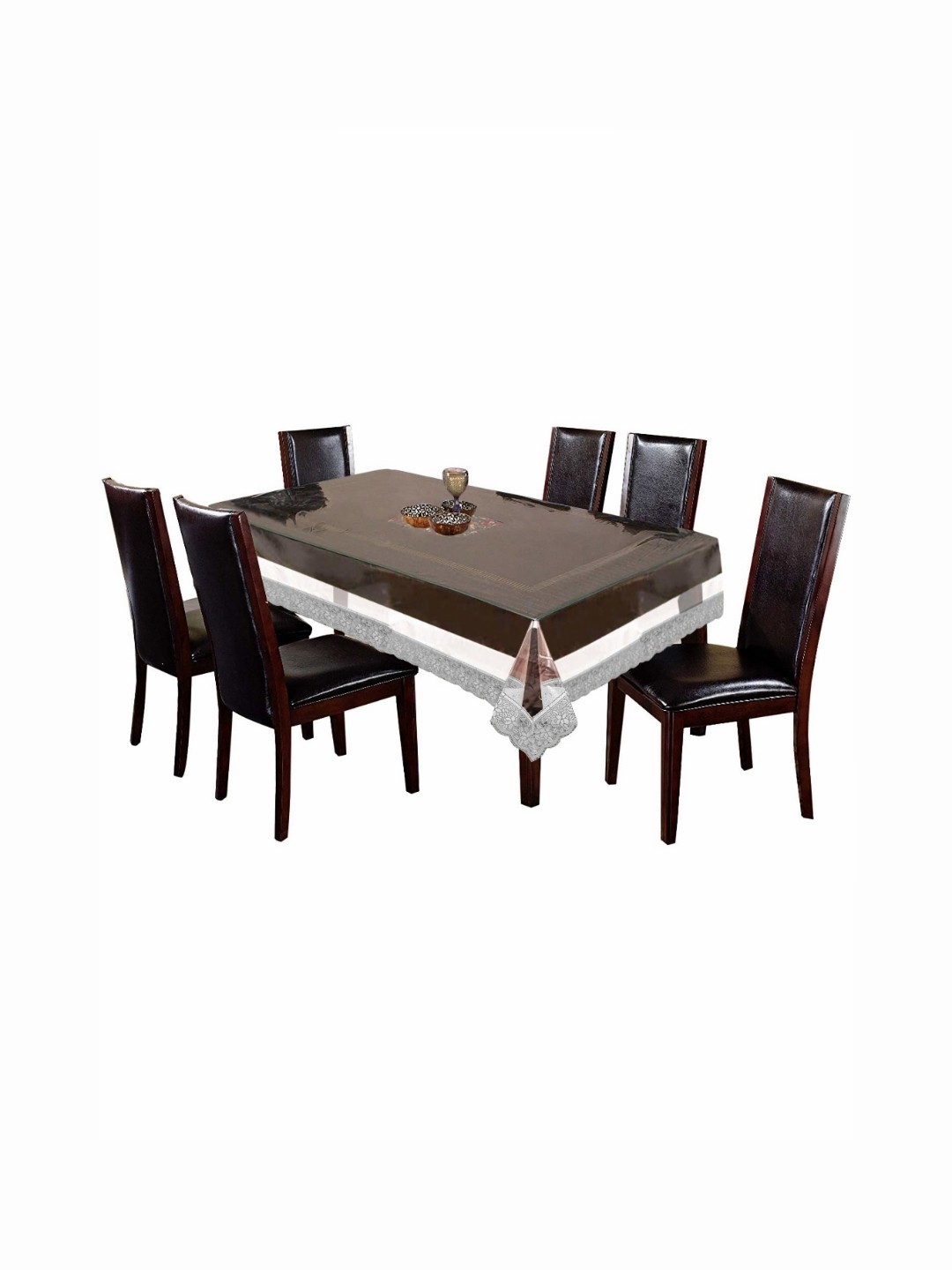 

Kuber Industries Transparent Waterproof Plastic 6-Seater Table Cover