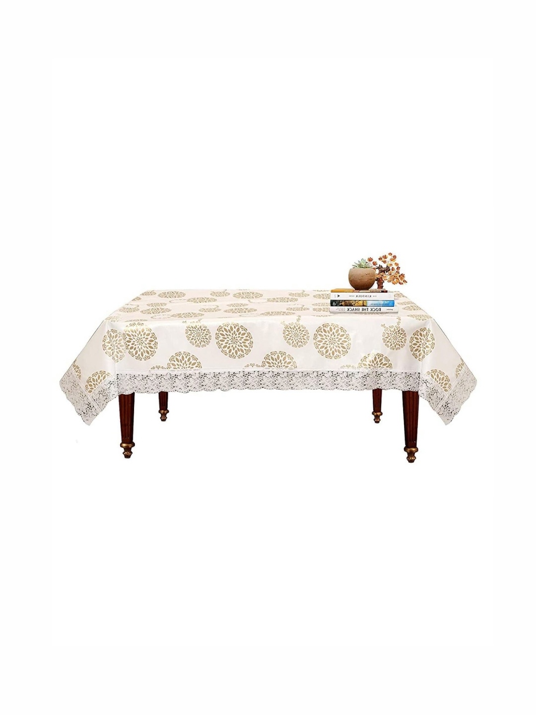 

Kuber Industries Cream-Coloured Ethnic Motifs Plastic 4-Seater Table Cover