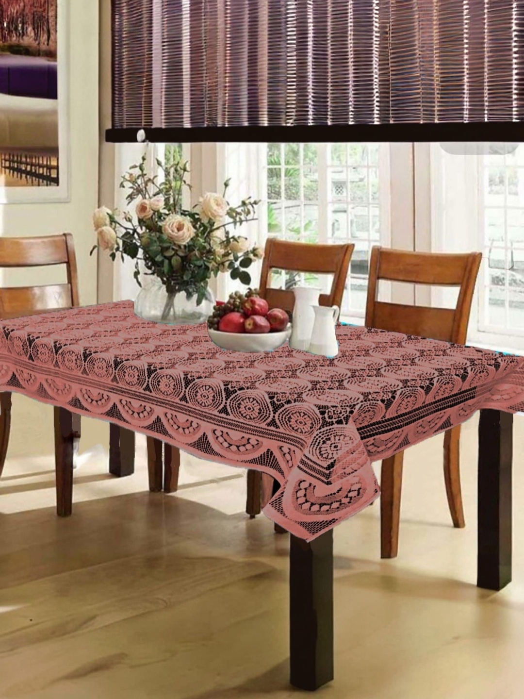 

Kuber Industries Brown Geometric Printed Cotton 6-Seater Table Cover