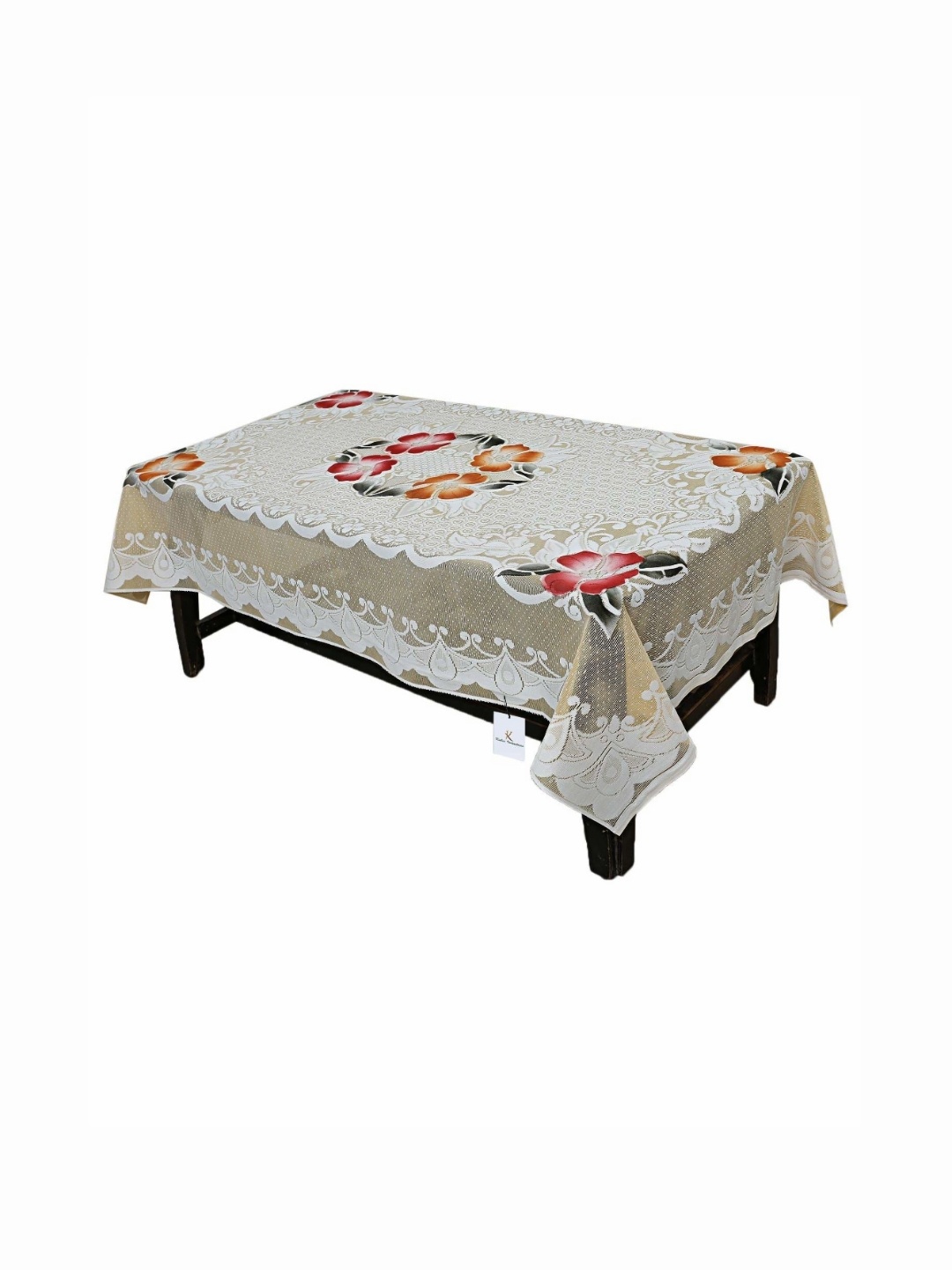 

Kuber Industries Cream-Coloured Floral Cotton 4-Seater Table Cover