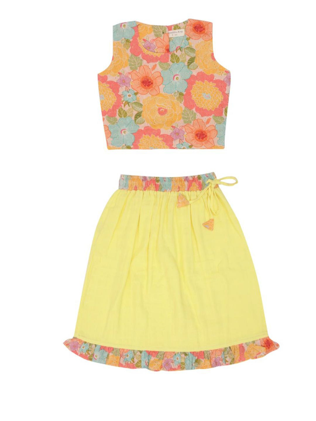 

A Toddler Thing Girls Printed Top with Skirt, Yellow