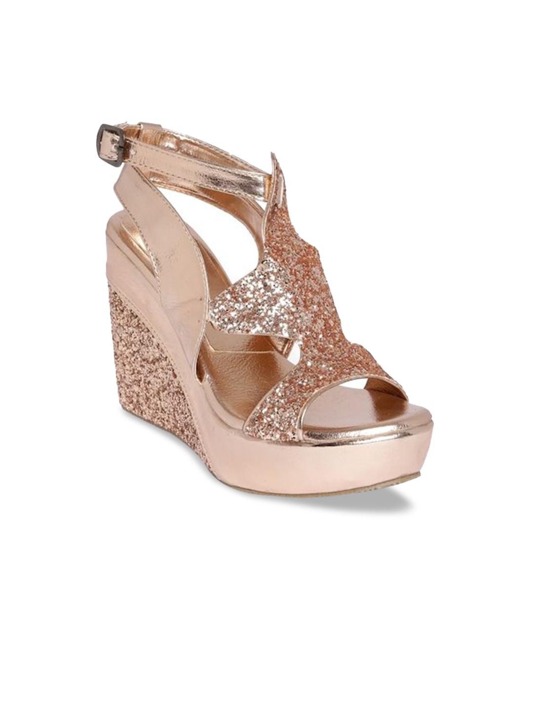 

Marc Loire Embellished Open Toe Wedge Heels, Pink