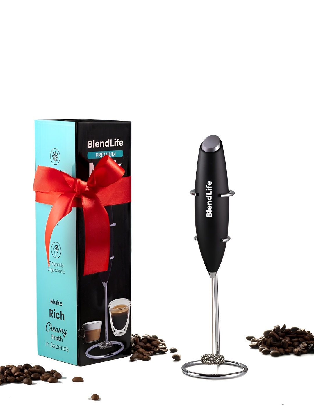 

BlendLife Premium Handheld Milk Frother, Black
