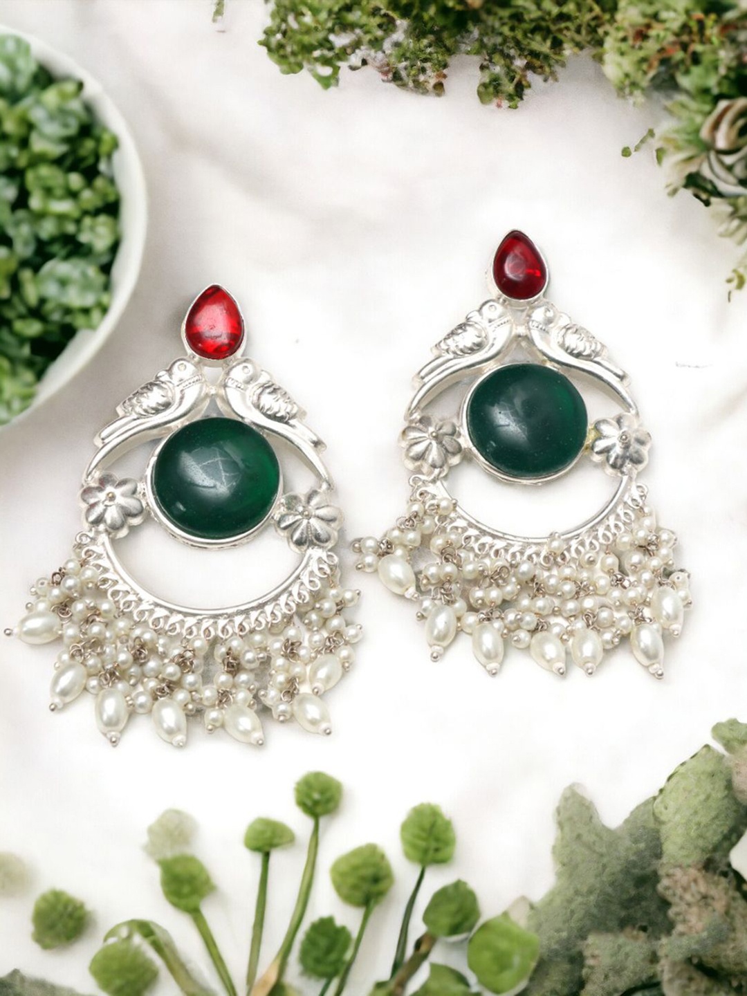 

Ozanoo Classic Drop Earrings, Green