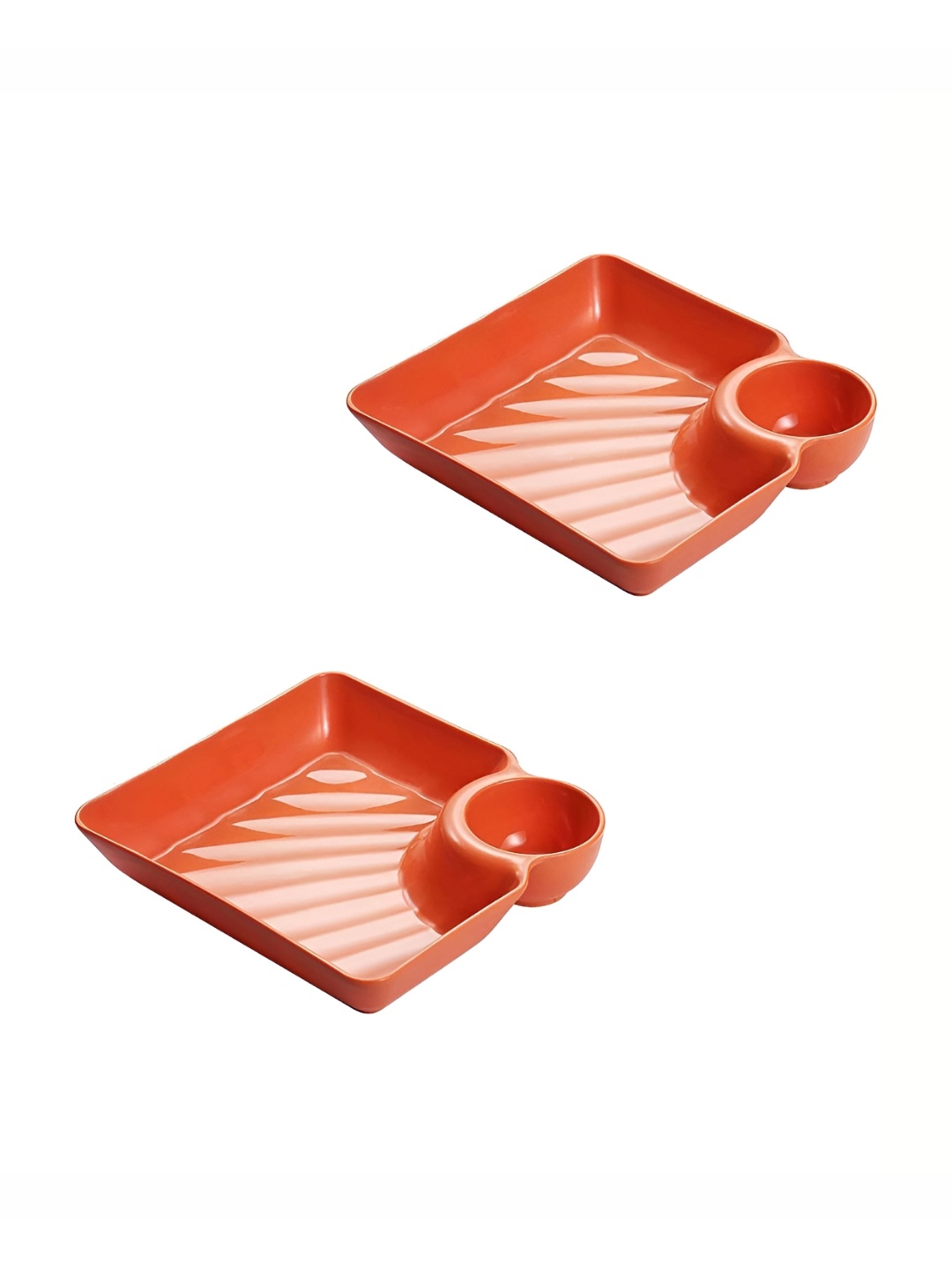 

P-Plus International Orange 2 Pieces Textured Snacks Plates