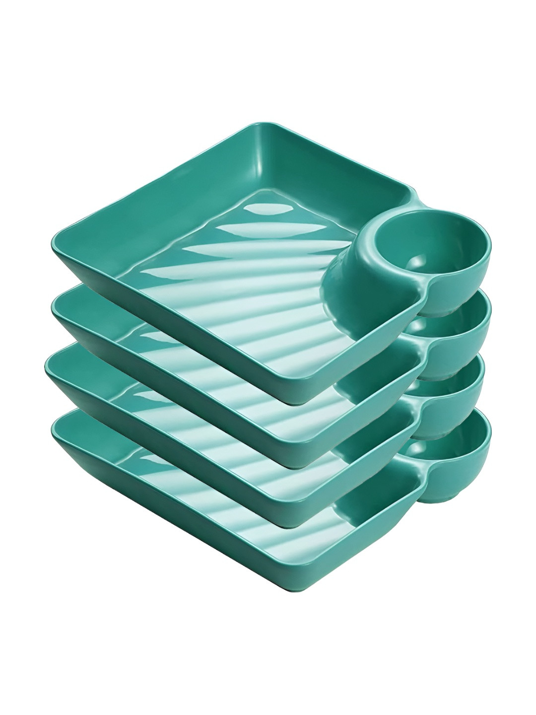 

P-Plus International Green 4 Pieces Snacks Plates