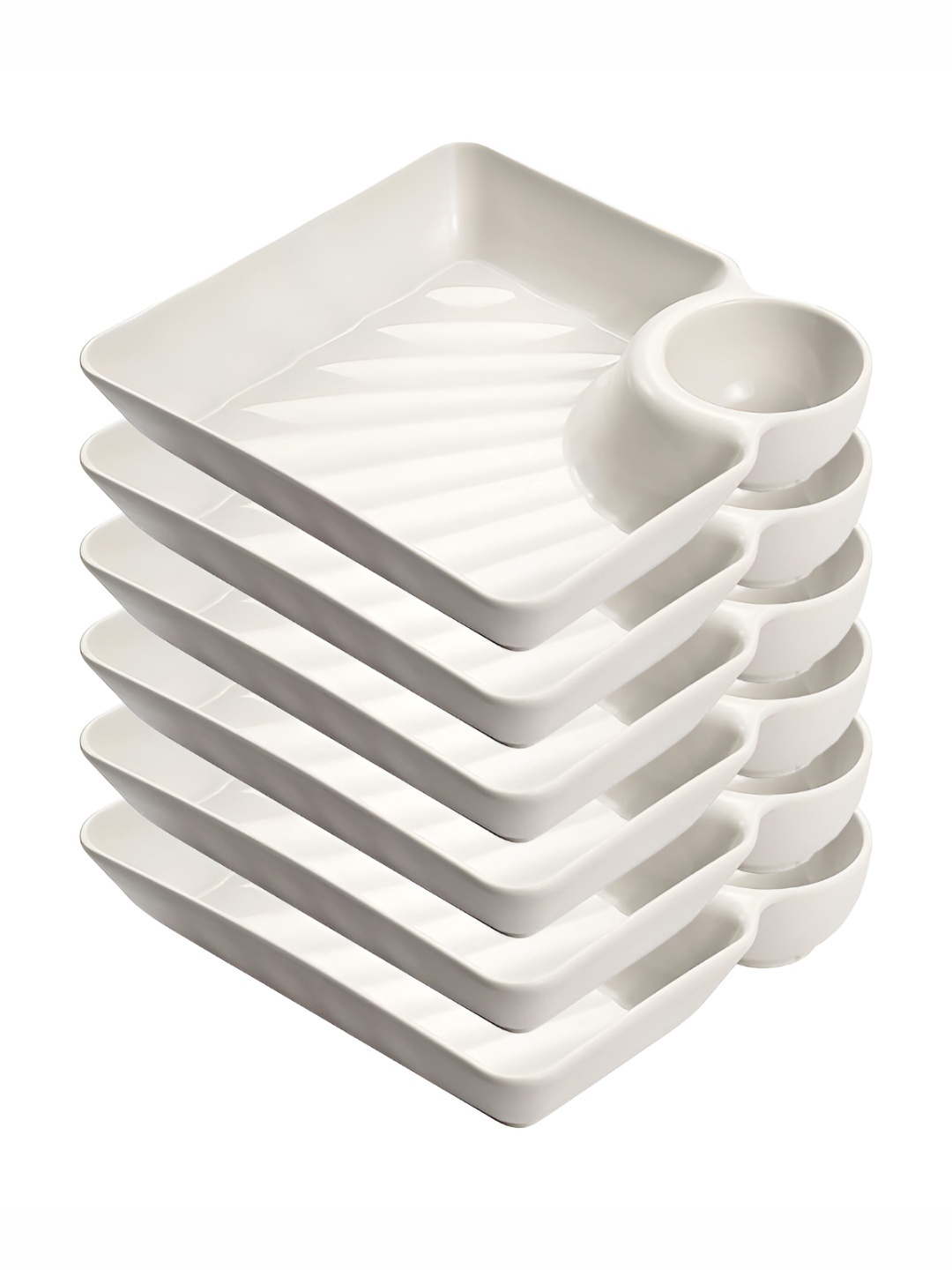 

P-Plus International White 6 Pieces Snacks Serving Platter
