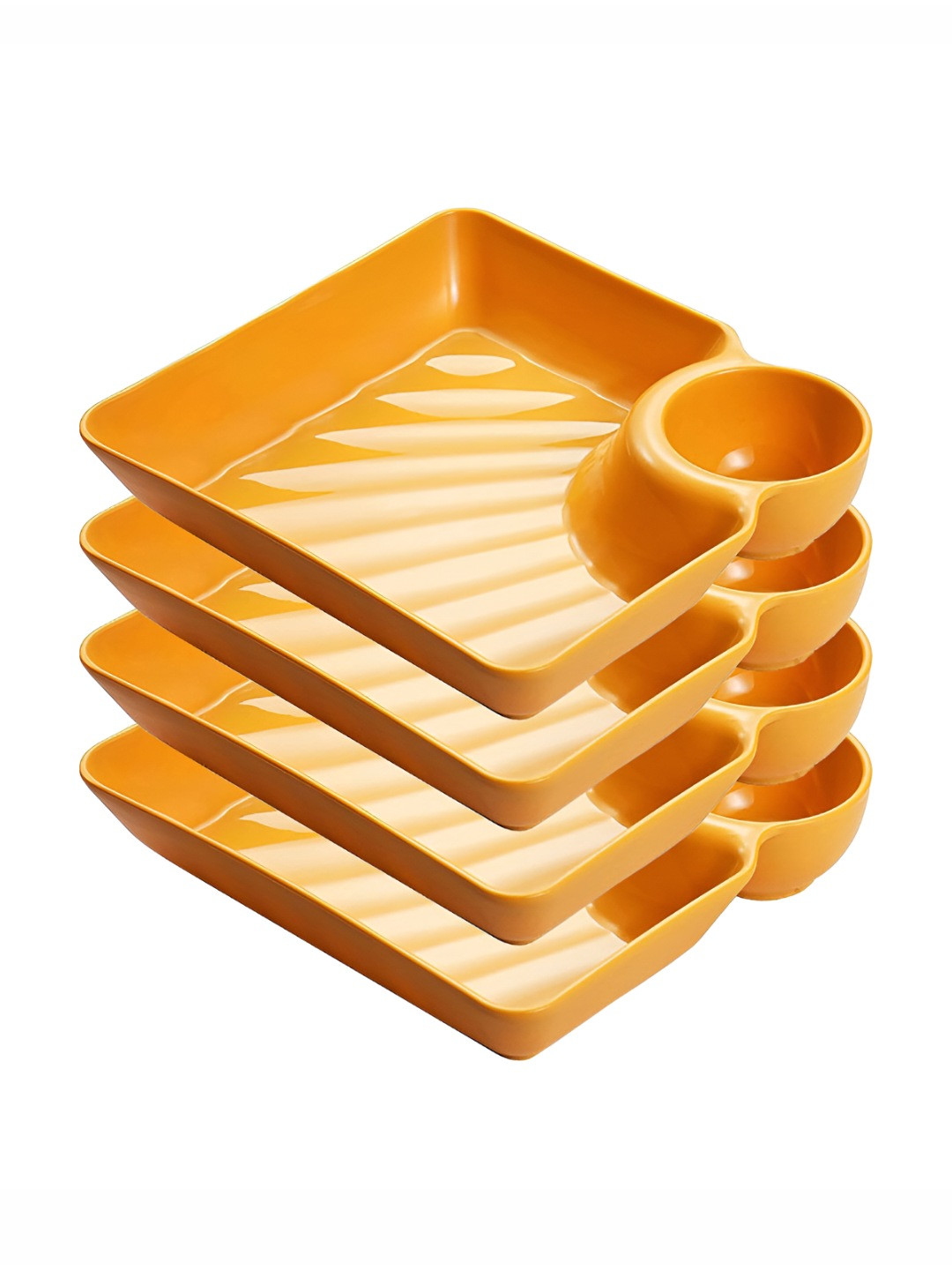 

P-Plus International Yellow 4 Pieces Square Plates