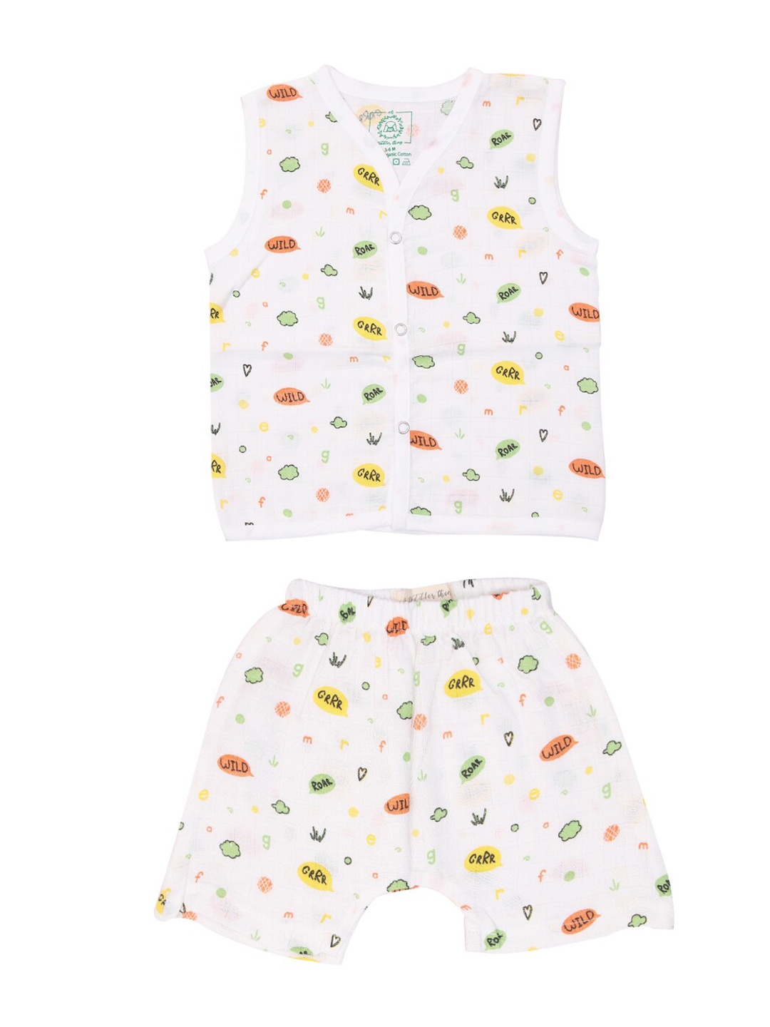 

A Toddler Thing Unisex Kids Printed Shirt with Shorts, White