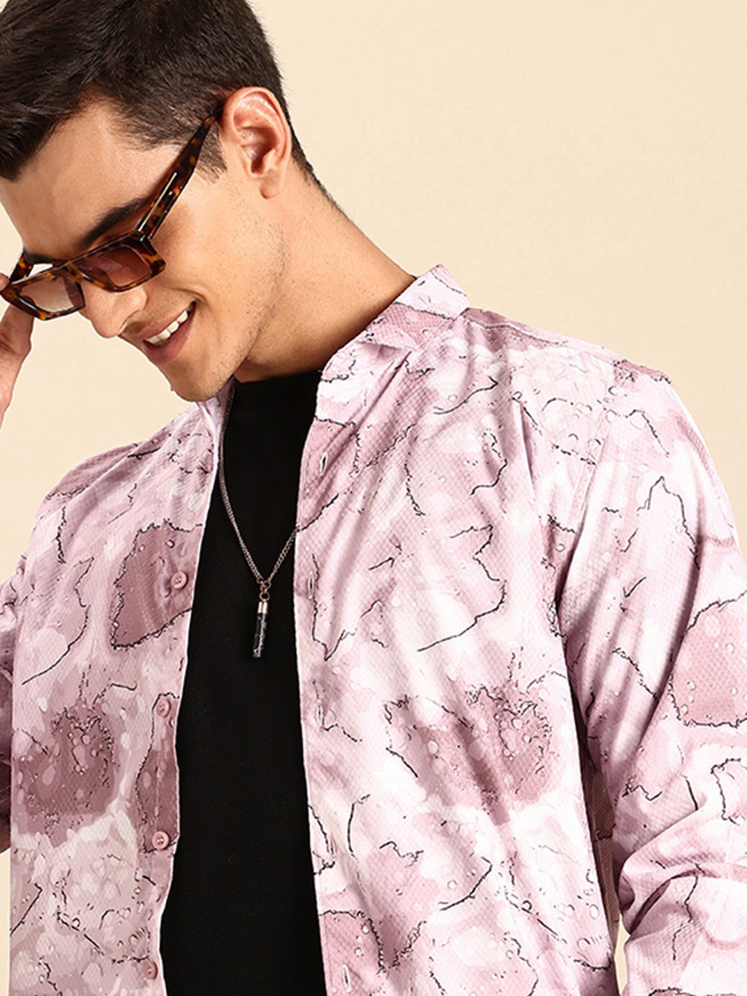 

Mast & Harbour Abstract Printed Casual Shirt, Mauve
