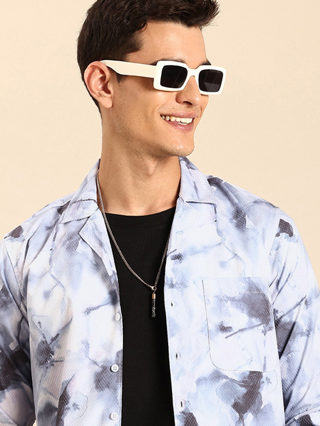 

Mast & Harbour Abstract Printed Casual Shirt, Blue