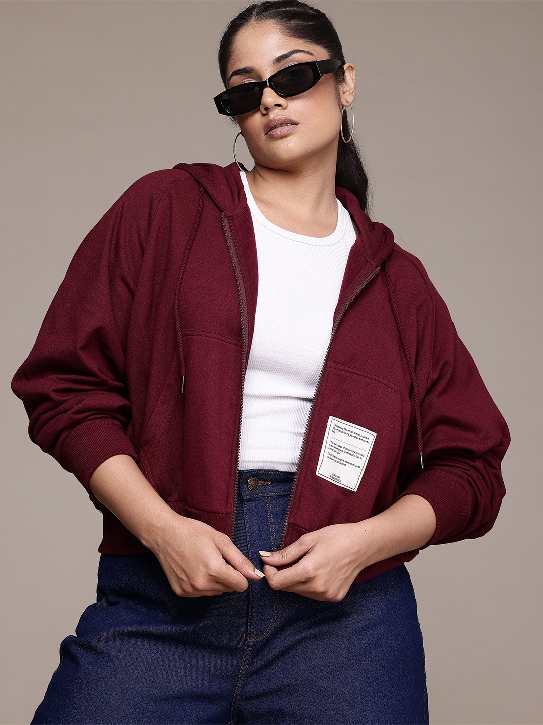 

The Roadster Lifestyle Co. Plus-Size Hooded Sweatshirt, Maroon
