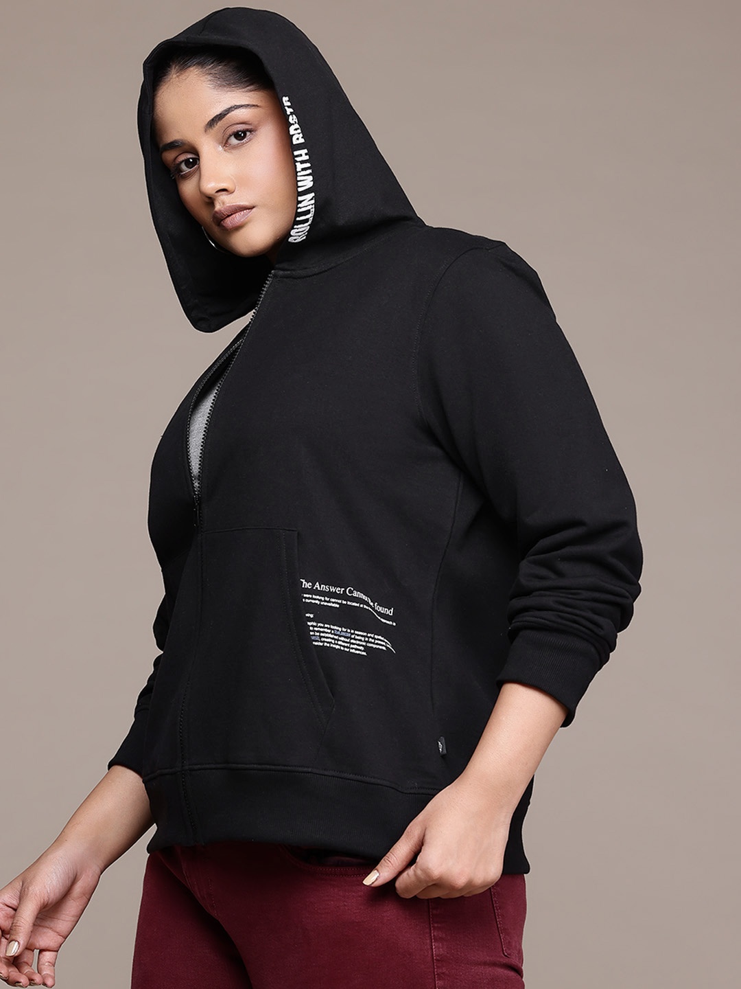

The Roadster Lifestyle Co. Plus-Size Hooded Sweatshirt, Black