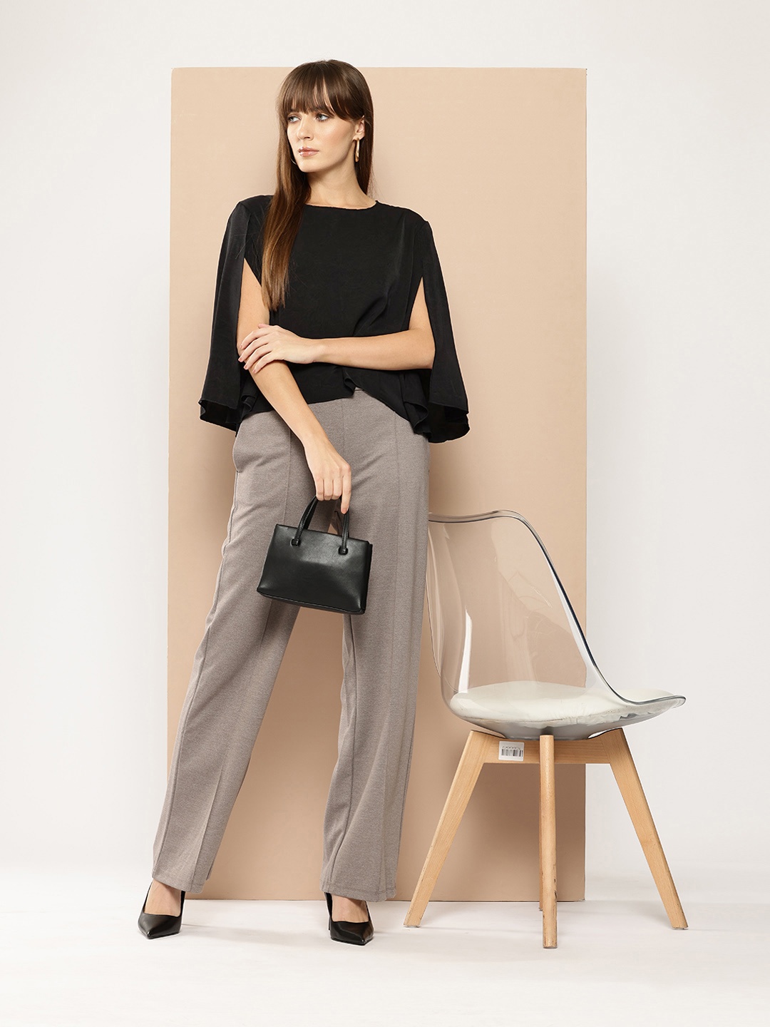 

her by invictus Cape Sleeve Top, Black