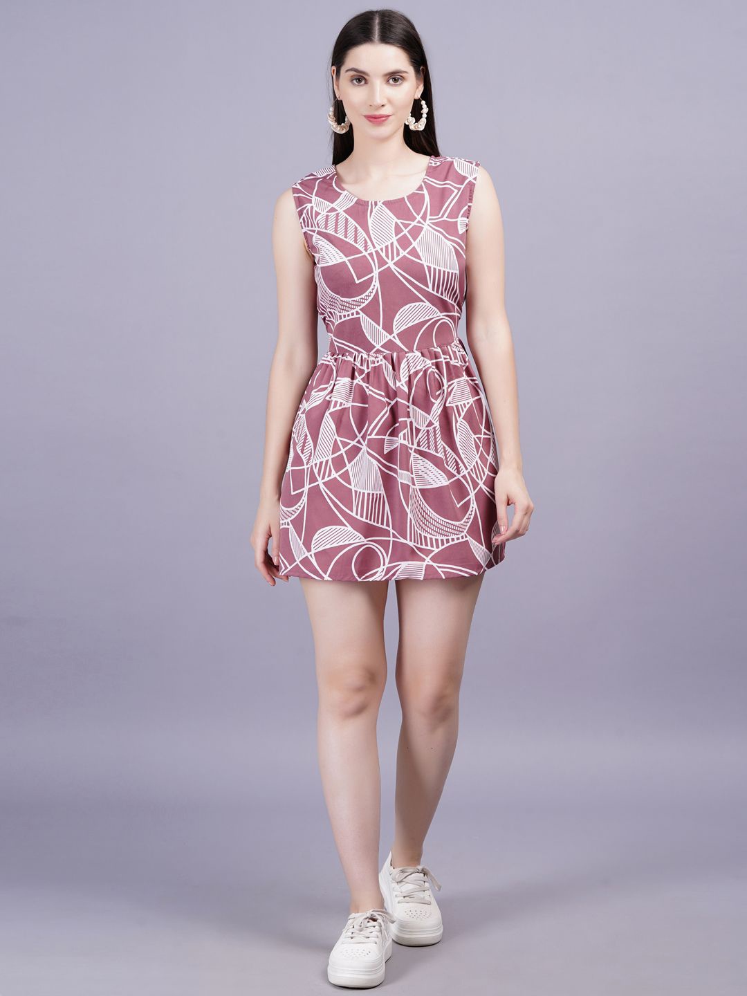 

JC4U Geometric Print Top, Purple