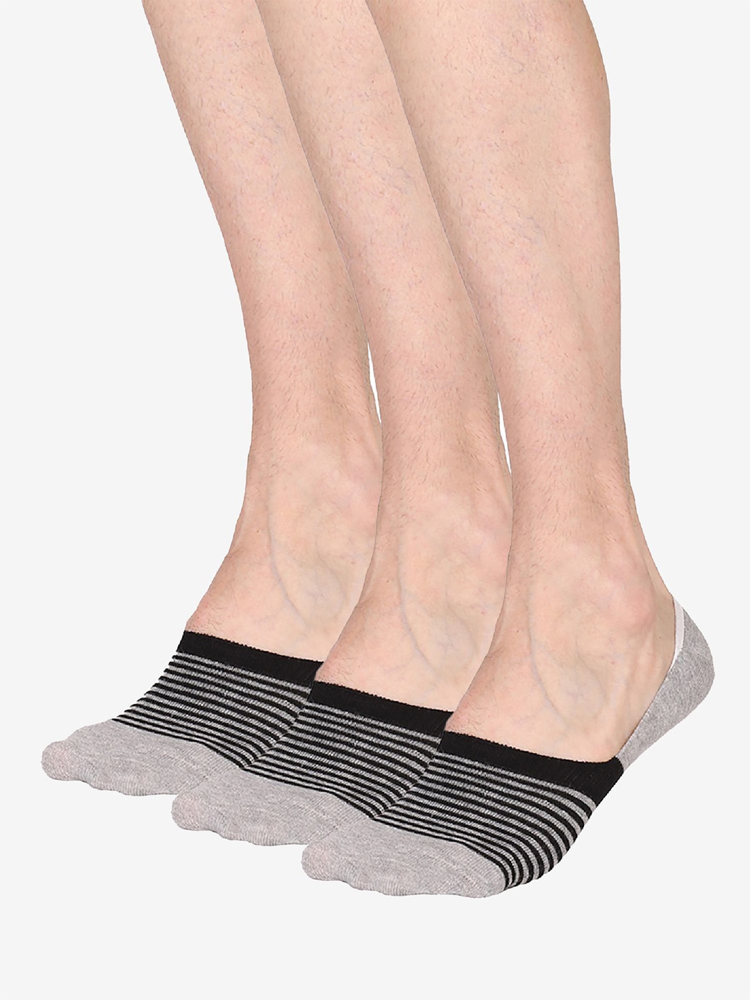 

Bodycare Men Pack Of 6 Patterned Cotton Shoe Liners Socks, Grey