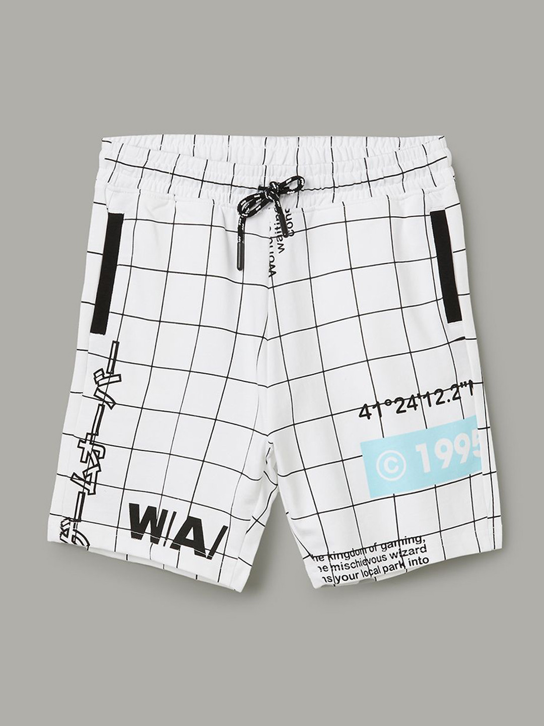 

Fame Forever by Lifestyle Boys Checked Technology Shorts, White