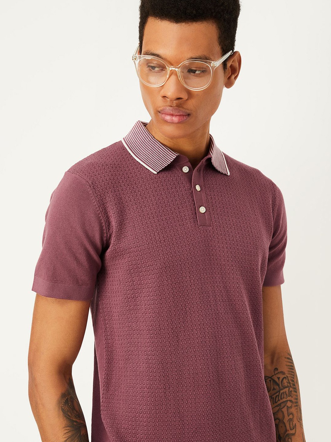 

max Men Polo Collar Pockets T-shirt, Pink